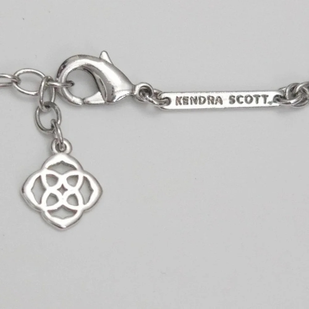 NWOT Kendra Scott White Marble Stone & Silver Tassel Rayne 32